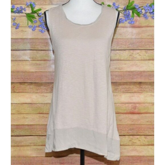 LOGO By Lori Goldstein Ladies Brown Tank Top Size M Casual Neutral Closet Staple - Picture 1 of 9